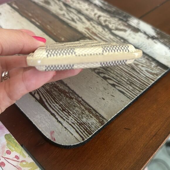 VTG Authentic *LOUIS VUITTON* Azure Damoer’ Leather Checkerboard Card Phone Case - Picture 6 of 8